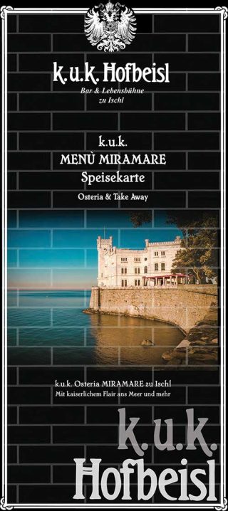 Menù Miramare - k.u.k. Osteria Miramare zu Ischl
